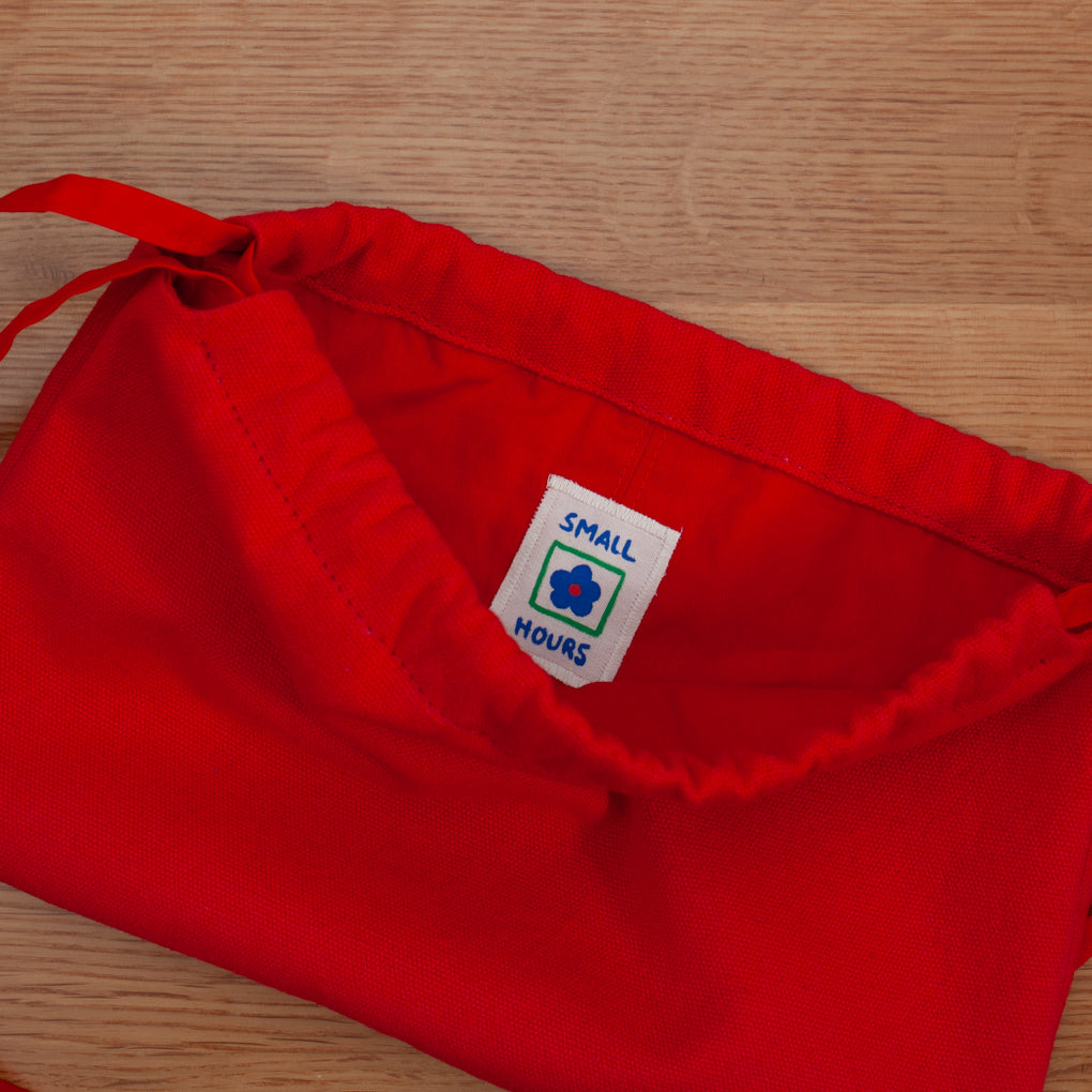 Drawstring Crossbody Bag | Red Canvas
