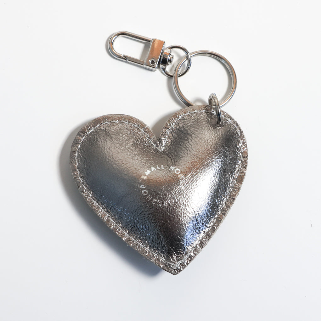 Large Puffy Heart Charm | Silver
