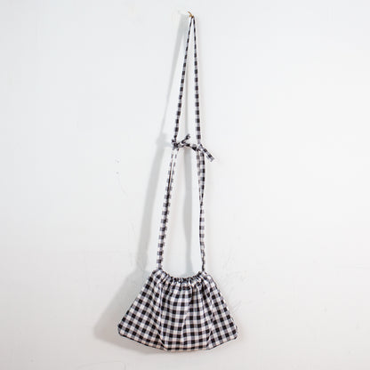 Drawstring Crossbody Bag | Gingham