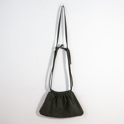 Drawstring Crossbody Bag | Olive Twill