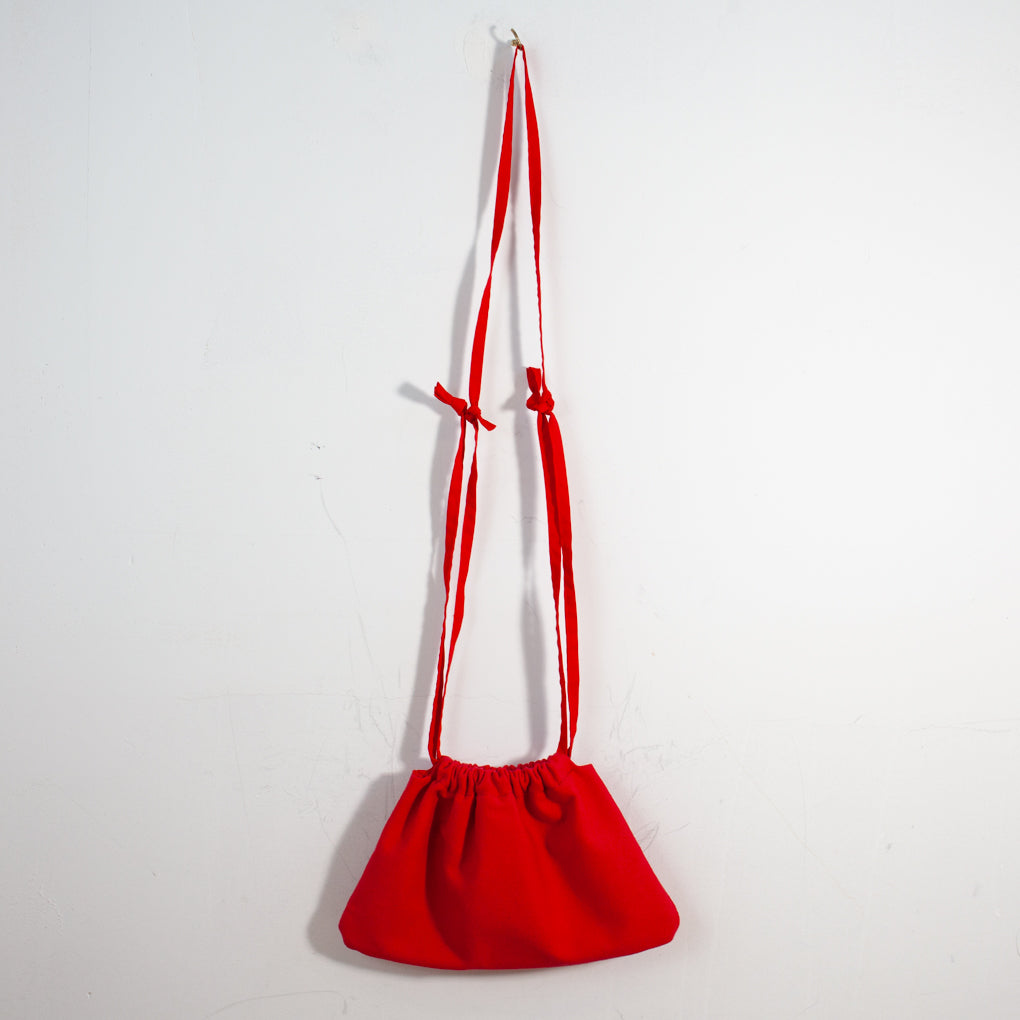 Drawstring Crossbody Bag | Red Canvas