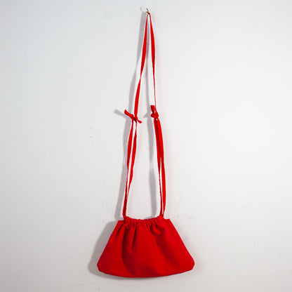 Drawstring Crossbody Bag | Red Canvas