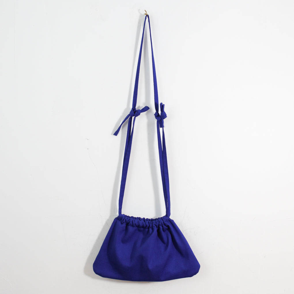 Drawstring Crossbody Bag | Royal Blue Twill