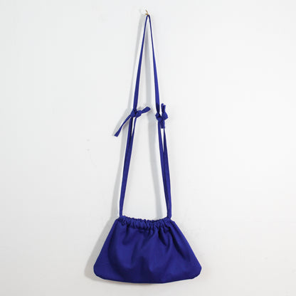 Drawstring Crossbody Bag | Royal Blue Twill