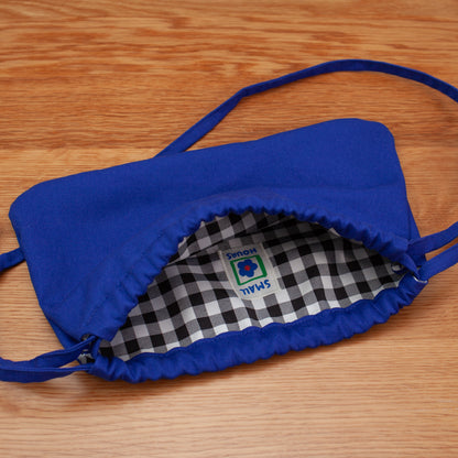 Drawstring Crossbody Bag | Royal Blue Twill