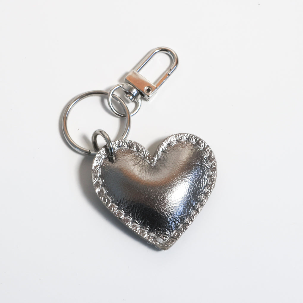 Puffy Heart Charm | Silver