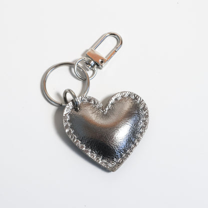 Puffy Heart Charm | Silver