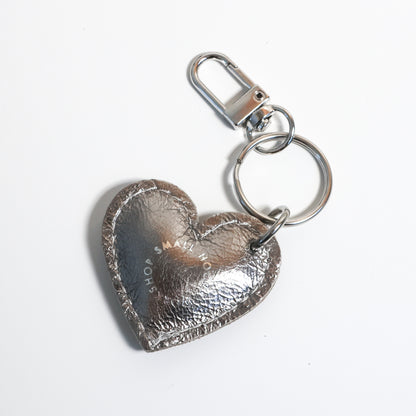 Puffy Heart Charm | Silver