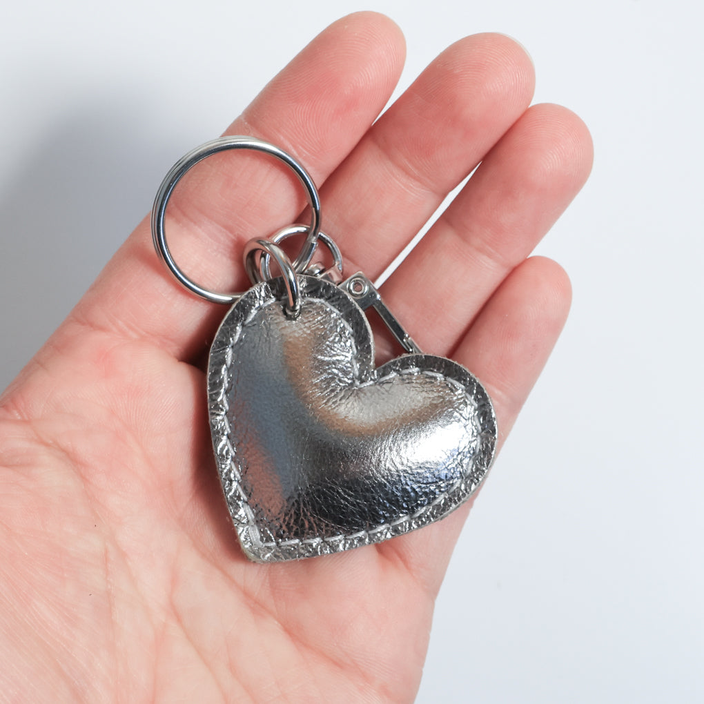 Puffy Heart Charm | Silver