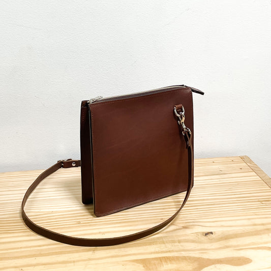 Box Crossbody Bag, Square | Dark Brown